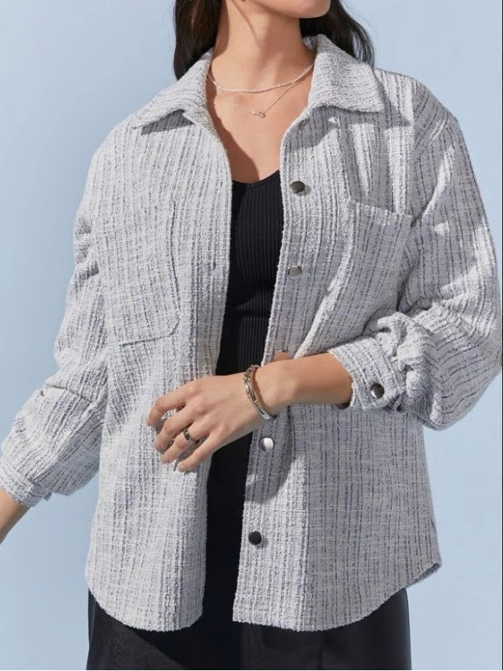 Francesca’s Mi Ami Moriah Tweed Shacket